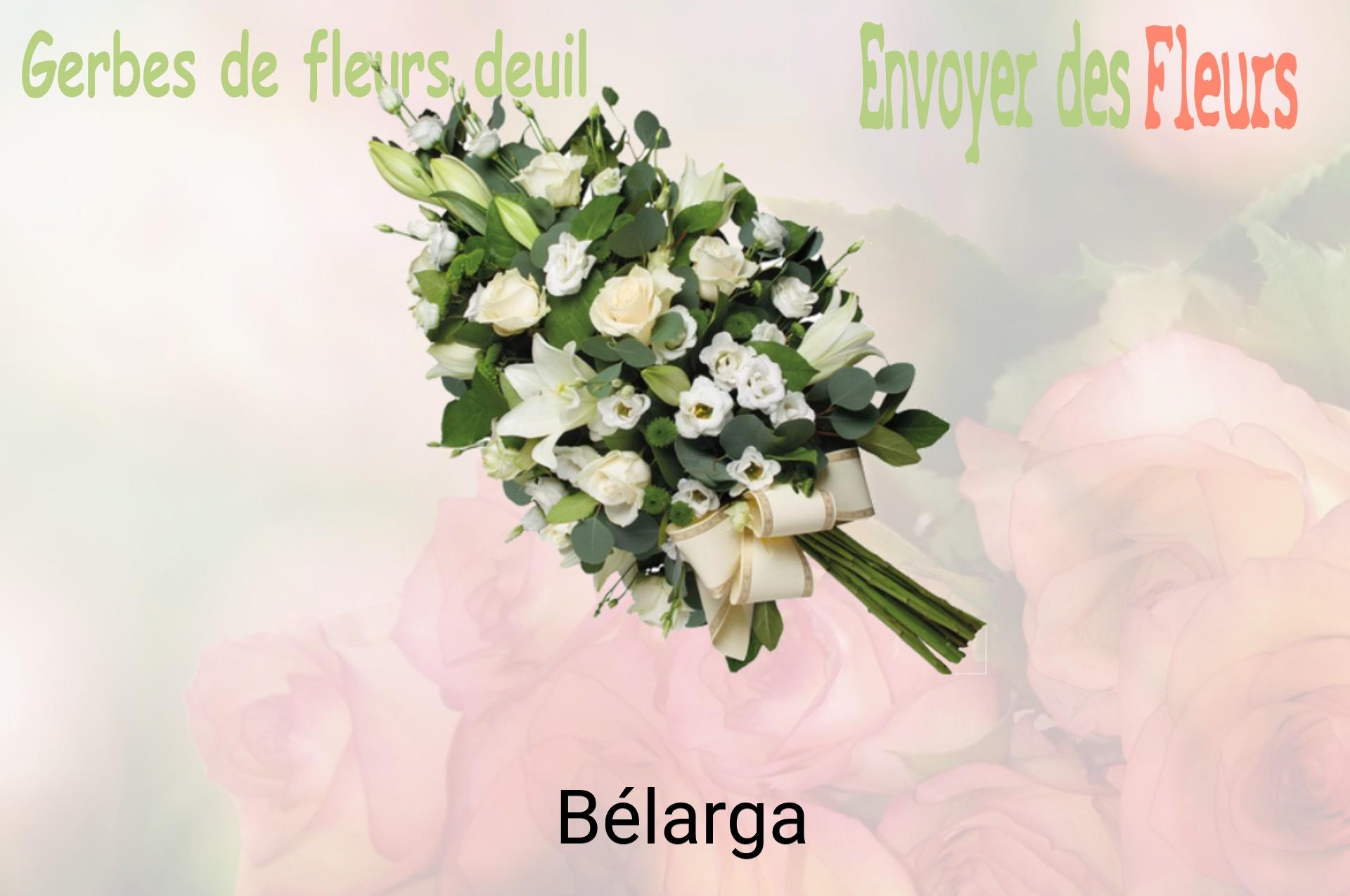 Gerbe de fleurs de deuil livrée à Bélarga